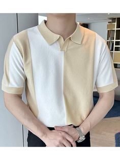 Size:S,M,L,XL,2XL,3XL,4XL,5XLFabric Material:95%Polyester+5%SpandexColour:Black,Beige,GreySuitable Type:FitOccasion:LeisurePattern:Stitching colorThickness:ModerationLabel: YesPackage Included:1 * TopsPlease note:Thanks to your understanding, the size may be 2 cm / 1 inch inaccurate due to manual measurements.SizeShoulderBustSleeve lengthArmholeLengthUS/UK/AU SizecminchcminchcminchcminchcminchS47.5cm18.70ʺ107cm42.13ʺ24.5cm9.65ʺ37.5cm14.76ʺ70cm27.56ʺM49cm19.29ʺ112cm44.09ʺ25cm9.84ʺ39cm15.35ʺ71cm27 Beige Casual Tops With Contrast Color, Casual Beige Patchwork Tops, Beige Crew Neck Color Block Tops, Casual Beige Color Block Tops, White Short Sleeve T-shirt With Patchwork, White Short Sleeve Patchwork T-shirt, White Patchwork Short Sleeve T-shirt, Summer Short Sleeve Color Block Polo Shirt, Summer Color Block Short Sleeve Polo Shirt