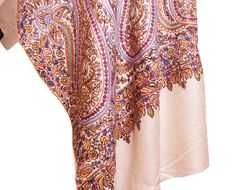 One of a kind shawl meticulously hand-embroidered by the finest needlework artisans of the world. Each shawl is unique and no two are alike.The hand-embroidered Jamawar shawls are world-famous for their embroidery, beauty, texture, and design. Opulence and mystique are the hallmarks of a hand embroidered Kashmir shawls. The elegance of this beautiful cream base shawl is an epitome of class displayed by the lustrous natural sheen of silk hand embroidery.The base fabric (Natural Pashmina) is handw Multicolor Jamawar Shawl With Embroidered Border, Multicolor Pashmina Shawl With Embroidered Border, Bohemian Pashmina Shawl With Intricate Embroidery, Silk Shawl With Intricate Embroidery, Multicolor Pashmina Fabric With Embroidered Border, Bohemian Jamawar Pashmina Shawl With Intricate Embroidery, Bohemian Jamawar Shawl With Intricate Embroidery, Multicolor Pashmina Shawl With Chikankari Embroidery, Multicolor Pashmina Shawl With Resham Embroidery