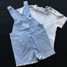 Adorable Gingham Shortall Set With Eyelet Ruffle Trim, Size 4t And Nwt. Questions? Leave A Comment Below! Cute Spring Overalls For Playdate, Cute Overalls For Spring Playdate, Cute Overalls For Playdate In Spring, Cotton Overalls For Playdate In Spring, White Overalls For Spring Playtime, White Overalls For Playtime In Spring, Spring Playtime White Overalls, Playful White Overalls For Spring, Cute White Overalls For Spring