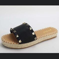 Studded Sandals With A Little Platform. Black Sandals For Beach Season Day Out, Black Sandals For Day Out At The Beach, Studded Sandals, Women's Shoes Sandals, Full Service, Shoes Sandals, Fast Delivery, Women Shoes, Sandals