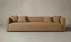 The Breuer sofa draws inspiration from the bold and graphic shapes of Italian modernist design. Tightly upholstered for a sleek look, it has a low-lying seat accompanied by plush throw pillows. |The Breuer Sofa in Belgian Linen Chai by Maiden Home | 85" Width Sofa Drawing, Maiden Home, Graphic Shapes, Old Sofa, Sofa Dimensions, Beautiful Sofas, Modernist Design, Linen Sofa, Linen Upholstery