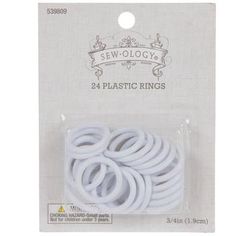 white plastic rings are packaged in a package