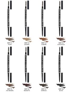 Nyx Eyeliner Pencil, Nyx Brow Pencil, Nyx Eyebrow Pencil, Nyx Micro Brow Pencil, Best Eyebrow Products, Brow Pomade, Makeup Swatches