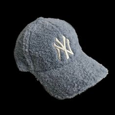 Color: light blue  NY hat  Adjustable  Unisex Teddy material Gray Baseball Cap For Streetwear And Baseball Season, Gray Baseball Cap For Baseball Season Streetwear, Gray Baseball Cap For Streetwear During Baseball Season, Winter Blue Baseball Cap One Size, Blue Winter Baseball Cap, One Size Fits Most, Winter Blue Baseball Cap One Size Fits Most, Adjustable Blue Baseball Cap For Winter, Blue Curved Brim Baseball Cap For Winter, Blue Snapback Baseball Cap For Winter