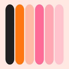 Halloween colour palette with black, orange and pink tones. Pink Orange And Black Halloween, Orange Pink Black Color Palette, Orange Pink Color Scheme, Neon Halloween Color Palette, Orange And Pink Color Scheme, Halloween Colour Scheme, Pink Orange Colour Palette, Orange And Pink Palette, Birthday Cake Color Palette