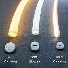 four different types of leds are shown in this image, including two white and one yellow