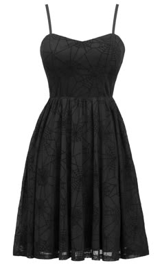 Spiderweb Swing Dress with Pockets ***PRE-ORDER*** | Double Trouble Apparel Black Alternative Dress, Emo Wedding Guest Outfit, Spiderweb Dress, Halloween Costumes To Make, Spooky Babe, Black Sundress, Dresses With Pockets, Witchy Fashion, Inked Shop