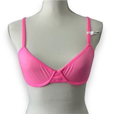 Brand New With Tags And Manufacturer Packaging Aerie By American Eagle Smoothez Unlined Mesh Bra In Neon Pink Buttery Smooth, Light As Air & Barely There Bras. Make Your Match! Unlined: Like A Bralette, Plus Underwire Demi Coverage: Lower Cut Bras With Medium Coverage Cup Gives You Lift & Support Without Extra Padding Our Most Comfortable & Smoothing First Layers Stretchy, Super Soft, Breathable & Lightweight Mesh Adjustable Straps For A Fit That's All You Flexible Wire Made For Movement & Comfo Summer Full Coverage Swim Bra, Vacation Underwire Bra With Padded Cups, Full Coverage Stretch Summer Bra, Full Coverage Bra For The Beach, Summer Low-cut Bra With Built-in Support, Full Coverage Pink Swimwear With Built-in Bra, Pink Full Coverage Swimwear With Built-in Bra, Full Coverage Bra With Removable Pads For Beach, Pink Full Coverage Seamless Swimwear