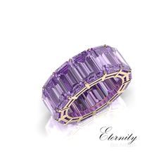 Rose Gold Amethyst Eternity Band Inexpensive Jewelry, Kay Jewelry, Engagement Rings Opal, Amethyst Jewelry, Cheap Jewelry, Diamond Rings Bands, I Love Jewelry, Eternity Band, Custom Engagement Ring