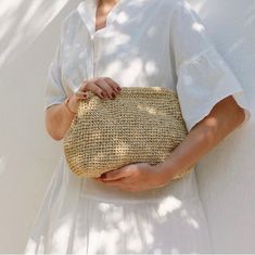 Straw Woven Pouch Clutch Bag, Raffia Knitted Clutch, Crochet Summer Beach Bag Handmade Evening Bag ✅Daily use, a fashionable women's accessory for special occasions! A nice and comfortable holiday bag (also suitablefor the beach with a water-resistant drawstring)   📌paper rope material 📌Premium duck linen lining 📌Meticulous craftsmanship 📌All handcrafted 📌Special products for you 🎁International fast and free shipping   🤎timeless and quality handmade crochet products ✅Daily use, a fashiona Knitted Clutch, Bridal Clutch Bag, Summer Beach Bag, Crochet Etsy, Holiday Bag, Bridal Clutch, Crochet Summer, Boho Bridal, Summer Crochet