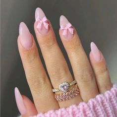 Super Cute And Stylish Ships In 5-10 Business Days Ongles Rose Pastel, Bow Nail Designs, Cute Pink Nails, Girly Acrylic, Girly Acrylic Nails, Summery Nails, Nagel Inspo, Girls Nails, Stick On Nails