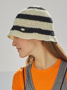 Editor's NotesSlowlyslowly finds the balance between timeless tradition and fast trends.- Bucket hat style- Horizontal stripe pattern- Flexible crochet fabric- Silver-tone logo embellishment- 100% handmadeMeasurements(in.)One Size- Brim: 14.17 in. (W)- Height 8.66 in. (H)- Girth: 21.65 ~ 22.83 in. Composition & Care- Material: 100% Organic Cotton- Machine wash available- Do not tumble dryDesigner- by Slowslowly Striped Cotton Casual Hat, Adjustable Striped Bucket Hat, Casual Striped Cap, Striped Flat Brim Hat For Summer, Casual Striped Hats For Spring, Striped Summer Cap, Casual Striped Spring Hats, Striped Short Brim Hat For Vacation, Casual Striped Brimmed Bucket Hat