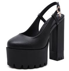 Gender: Women Item Type: Pumps With Platforms: Yes Heel Height: Super High (8cm-up) Outsole Material: Rubber Pump Type: Slingbacks Insole Material: PU Closure Type: Buckle Strap is_handmade: Yes Heel Type: Square heel Platform Height: 5-7cm Toe Shape: Round Toe Occasion: Casual Fashion Element: Platform Season: Spring/Autumn Style: Fashion Season: Spring,Summer,Autumn Leather Style: Soft Leather Heel Height: 15cm Platform Height : 5.5cm Black Slingback Pumps With Platform And Block Heel, Party Platform Slingback Pumps With Block Heel, Party Slingback Pumps With Platform And Block Heel, Leather Platform Slingback Pumps For Party, Party Leather Platform Slingback Pumps, Evening Platform Slingback Pumps With Round Toe, Evening Slingback Pumps With Platform And Round Toe, Pointed Toe Synthetic Slingback Pumps With Platform, Synthetic Platform Slingback Pumps With Pointed Toe