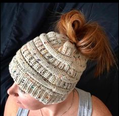 Beautiful, messy bun hats or toques available in many colors. Very popular. Wear with either a messy bun or a ponytail. The hole in the top is elasticized.  This is a great hat to wear with your ponytail or a bun instead of having them bunched up under your hat which then makes your hat move back-and-forth. They are very stylish. Messy Bun Hats, A Messy Bun, Messy Bun Hat, Bun Hat, A Ponytail, Skull Cap Beanie, Skull Cap, Messy Bun, Caps Hats