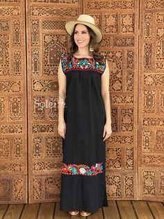 This Beautiful Floral Dress is perfect for a fun day out or a formal event! This dress has details that are embroidered by crochet and the flowers are embroidered by artisanal machine. Fitted Sleeveless Dresses With Geometric Embroidery, Fitted Festival Dress With Embroidered Border, Fitted Dress With Embroidered Border For Festival, Cotton Multicolor Embroidered Dress For Wedding, Fitted Maxi Dress With Embroidered Border, Multicolor Embroidered Cotton Wedding Dress, Cotton Wedding Dress With Multicolor Embroidery, Cotton Wedding Dress With Embroidered Neckline, Wedding Dress With Multicolor Embroidery In Cotton