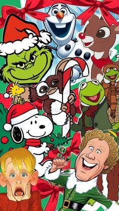 Collage of holiday movie characters