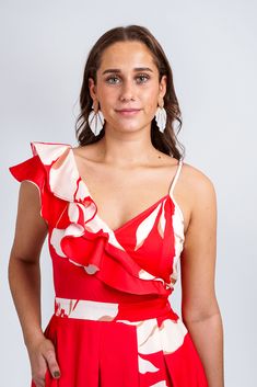 Stud Raffia Braided Leaf Chic Red Earrings For Summer, Box Pleats, Earring Sale, Leaf Earrings, Clutch Handbag, Accessories Earrings, Gowns Dresses, Jumpsuit Romper, Personal Style