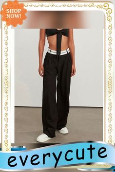 Black Floor Long Pants with Pocket Black Wide-leg Cargo Pants For Summer, Black Wide-leg Summer Cargo Pants, Black Straight Leg Summer Pants, Black Straight Leg Pants For Summer, Trendy Black High Waist Wide Leg Pants, Trendy Black High-waisted Pants, Black Trousers For Day Out, Trendy Black Wide Leg Pants, Black Wide Leg Cargo Pants For Summer