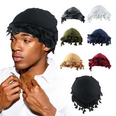 Description Turban Durag for Men Unisex Satin Silk Lined Elastic Turban Head Wrap Head Scarf   Specification: 100% Brand new and high quality. Material:Modal fibre Color:Dark Grey,Army Green,Wine Red,Navy Blue,Earthy Yellow,Black,white Head circumference: 58-60cm Conversion: 1cm=0.39inch, 1inch=2.54cm   Features: One Size Fits Most: the turban for men measures about 58-60 cm/ 22.83-23.62 inches in head circumference, with elasticity and flexibility, moderate size makes it proper for most boys and men. Comfortable Wear Feeling: the turban hair scarf is made of satin for its inner liner, and its outer liner is made of modal , with a soft degree and smooth surface, featuring breathable, wearable and reliable, easy to wash. Considerate Design: our stretch head wraps feature a twisted long tail Turban For Men, Fancy Dress Womens, Wrap Head Scarf, Earthy Yellow, Boys Fancy Dress, Mens Fancy Dress, Girls Fancy Dress, White Head, Hairstyle Inspo