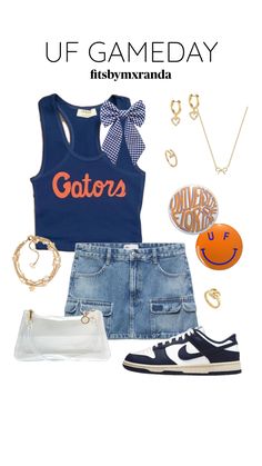 Clemson Gameday Outfit, Custom Jean Jacket, Florida Outfits, High School Outfits