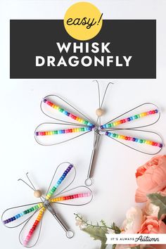 three dragonflys with text overlay that says easy whisk dragonfly