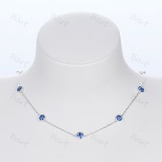 Bezel set 10 blue sapphire station necklace in silver white gold, Gold Sapphire Chain Choker, Family Birthstone Chain Necklace Minimalist  ◆ Product Specifications ※Main Stone  10*Round cut lab blue sapphire Size: 4mm ※Chain Type Cable Chain ※Chain Length     16''+2 extender Able to do with 18'' 20'',22'',24''inch and more If need custom length, please contact us( tell us the total length and whether need extender) For example, example 1. Total length, 20 inch [50.8cm] without extender, so you c Sterling Silver Station Necklace With Delicate Chain, Sterling Silver Station Necklace With Delicate Chain As Gift, Silver Station Necklace With Delicate Chain, Dainty Sterling Silver Station Necklace As A Gift, Silver Sterling Silver Station Necklace Gift, Silver Sterling Station Necklace For Gift, Sterling Silver Round Station Necklace Fine Jewelry, Sterling Silver Round Station Necklace In Fine Jewelry Style, Silver Sterling Station Necklace With Delicate Chain