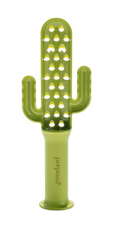 a green cactus shaped device on a white background