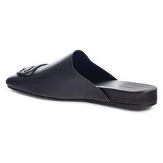 These black Balenciaga BB logo leather slipper shoes feature a square toe, slip-on design, flat sole and BB logo plaque.Calfskin leather with leather soleRubber tap heelMatte black-tone BB logo detail Composition: Leather 100%Lining Composition: Leather 100%Sole Composition: Leather 100% Fits true to sizeDisigner ID: 590935 WA722 Made in Italy Modern Formal Slippers With Leather Sole, Business Slip-ons With Leather Sole, Flat Calf Leather Slip-ons With Leather Sole, Luxury Leather Flat Slip-ons, Sleek Calf Leather Slip-on Flats, Flat Calf Leather Mules With Leather Sole, Modern Flat Slippers With Leather Sole, Flat Calf Leather Slip-ons With Rubber Sole, Modern Black Formal Slippers