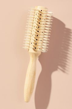 This boar-and-pin vented round hair brush helps you achieve the smoothest, glossiest blowout. | Sleek Goddess Blow Dry & Shine Boar Bristle Round Brush by The Hair Edit in Beige, Women's at Anthropologie Best Round Brush, Boar Brush, Curled Ends, Round Hair Brush, Hair Brushes, Round Brush, Blow Dry, Hair Brush, Tool Kit