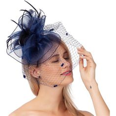 This Fancy Fascinator Hat Has Mysterious Veil And Fluttering Feathers. Adorned With Retro Polka Dots, Makes You More Elegant And Charming. Package Includes One Fascinator And Removable Headband And Clip One Of Each. This Fascinator Headpiece Hat Shapes Classic And Provides Elegant Look, Surely, It Makes You The Focused Queen Of The Party. It Definitely Should Be Your First Choice In This Season. The Vintage Tea Party Fascinator Is Using Two Styles Of Wearing Method. You Can Use The Elastic Hair Chic Blue Fascinator For Races, Blue Spring Headpieces For Events, Blue Hair Accessories For Royal Ascot Party, Blue Hair Accessories For Party At Royal Ascot, Blue Headpieces For Spring Events, Blue Hair Accessories For Evening, Blue Headpieces For Spring Party, Blue Spring Party Headpieces, Chic Blue Fascinator For Wedding