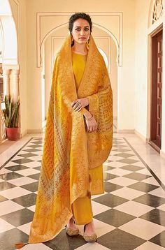 Wedding Sharara, Embroidery Tassels, Mustard Fabric, Wedding Reception Party, Resham Embroidery, Churidar Suits, Salwar Kameez Online, Pakistani Salwar Kameez, Designer Salwar Suits