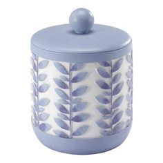 The Avanti Monterey Blue 3-Pc. Vanity Accessory Set features raised leaf and vine design in periwinkle blue with purple highlights and a periwinkle top border and base. Made of durable, hand-painted resin. Set includes 1 each of covered jar, vanity tray and lotion dispenser. Bathroom Canisters, Painted Bathroom, Free Standing Wall, Purple Highlights, Vanity Accessories, Farmhouse Traditional, Painted Resin, Bath Accessories Set, Vine Design