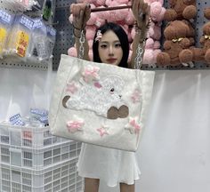 Japanese Fashion Kawaii Cartoon Sheep Women's Handbags Sweet Cute Bow Star Shoulder Underarm Bag High-capacity Y2k Ins Tote Bags Lining Material: POLYESTER Main Material: POLYESTER Style: Casual Closure Type: zipper Occasion: Versatile Gender: WOMEN Decoration: BOW Exterior: NONE Hardness: SOFT Size:35*29*12CM"Size mearsured by ourselves,sometimes has some errors, but always within 3cm." White Harajuku Shoulder Bag With Large Capacity, Harajuku Style Large Capacity White Shoulder Bag, White Harajuku Style Shoulder Bag With Large Capacity, White Kawaii Large Capacity Bag, Kawaii Large Capacity White Bag, White Harajuku Shoulder Bag For Daily Use, Trendy Shoulder Bag With Cute Design As Gift, Harajuku Style White Shoulder Bag For Daily Use, White Harajuku Style Shoulder Bag For Daily Use