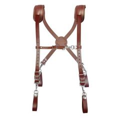 SITEGEAR is committed to quality, value and features. The 15009 are traditional heavy-duty leather suspenders designed to work with just about any tool belt on the market today, as well as the Site Pro 15089 tool belts. They feature large shoulder pads and heavy-duty clips to snap on and off your tool belt. Color: Brown. Gender: unisex. Age Group: adult. Leather Harness With Adjustable Strap, Tool Belt Pouch, Leather Tool Belt, Tool Belts, Work Belt, Leather Suspenders, Tool Belt, Leather Work, Design Concept