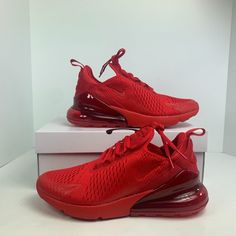 For Sale : Item : Nike Air Max 270 University Red October Triple Red Sku : Cv7544-600 Red Leather Sneakers For Jogging, Red Lace-up Running Shoes With Cushioned Footbed, Red Synthetic Sneakers With Air Cushioning, Red Leather Running Shoes With Round Toe, Red Leather Running Shoes With Cushioned Footbed, Red Breathable Low-top Running Shoes, Red Leather Running Shoes With Boost Midsole, Red Lace-up Running Shoes With Air Max Cushioning, Red Air Max Cushioning Lace-up Running Shoes