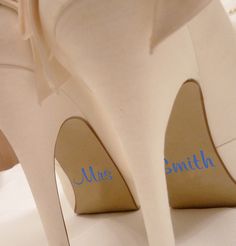 wedding shoes with the word do written on them