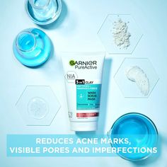 Treat your skin to the multi-tasking benefits of Garnier Pure Active 3-in-1 Wash, Scrub, Mask , an all-in-one formula designed to cleanse, exfoliate and mattify the skin.  With triple functionality, the antibacterial emulsion works as an effective cleanser, utilising mineral zinc to rid skin of impurities whilst protecting from future breakouts, and performs excellently as a scrub with added pumice, a natural exfoliant that sloughs away dead skin cells and decongests clogged pores. As a mask, the formula's blend of white clay delivers smoothing, absorbent properties, mattifying the skin to reduce shine and leave the complexion perfectly balanced. - K.N.  Dermatologically tested. Face Cleanser For Oily Skin, Garnier Pure Active, Tanning Moisturizer, Daily Face Wash, Cleanser For Oily Skin, Hair Color Shampoo, Glow Skin, Natural Exfoliant, Skincare Gift Set