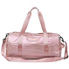 Name: Fitness travel bag Color: reference details Fabric: Oxford cloth Structure: external zipper bag + shoe position + dry and wet separation bag + large space main bag Application: sports, fitness, travel Pink Nylon Travel Bag With Large Capacity, Functional Pink Nylon Duffle Bag, Nylon Duffle Bag For Gym, Pink Nylon Duffle Bag For Gym, Pink Nylon Travel Bag For Overnight Trips, Pink Nylon Duffle Bag For Daily Use, Sporty Pink Duffle Bag For Sports, Pink Travel Bag With Zipper For Outdoor Activities, Pink Duffle Bag With Zipper For Overnight Trips