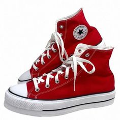 Converse Ctas Lift Platform High Top Men's Shoes Red Canvas Custom 171209c-Wrw Brand New With Box No Lid. 100% Authentic! Customized. Rise Above “Everyday” In These Platform Chucks. A High Sole Gets You Closer To The Clouds, While Ultra-Comfy Foam Helps You Feel Like You’re Walking On Them. Plus, Classic Canvas In Pairs-With-Anything Colors Keeps Your Style Grounded Like Only Chucks Could. Durable Canvas Upper For That Classic Chucks Look And Feel Eva Foam Has A Lightweight Feel Elevated Platfor Casual Canvas Shoes With Red Sole And Round Toe, Red Round Toe Casual Sneakers, Casual High-top Sneakers With Red Sole, Red Casual Round Toe Sneakers, Sporty Canvas Shoes With Red Sole And Round Toe, Casual Red Canvas Shoes With Vulcanized Sole, Red Casual High-top Sneakers With Round Toe, Streetwear Canvas Shoes With Red Sole, High-top White Canvas Shoes With Red Sole