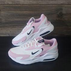 Nike Air Max Bolt Details: Size: 7.5 Women's (Euro 38.5- Cm 24.5) Color: Qhite/ Black - Light Arctic Pink Material: Mesh And Leather Upper Condition: New With Box, No Lid Details: No Flaws Let Me Know If You Have Any Questions Ships Asap Nike Air Max Bolt Pink, Nike Air Max Bolt, Pink Nikes, Pink Sneakers, New Nike Air, New Nike, Black Light, Womens Shoes Sneakers, Air Max