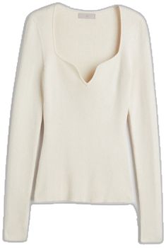 H&m Cream Long Sleeve Top, H&m Long Sleeve Cream Top, Cozy Long Sleeve Tops From H&m, H&m Fitted V-neck Sweater, Sweetheart Neckline Long Sleeve, White Chunky Knit Sweater, Mock Turtleneck Sweater, Pink Knit Sweater, Long Sweater Dress