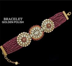 Enhance your accessory collection with this exquisite designer bracelet inspired by the renowned designer Sabyasachi. The bracelet is crafted with authentic moissanite stones and is perfect for adding glamour to any outfit. This jewellery set comes with a beautiful bracelet that is perfect for any occasion. The stones used in this bracelet are of high quality and are guaranteed to catch the eye. The bracelet is made from a durable material that will ensure it lasts for a long time. This set is p Bracelet Inspired, Designer Bracelet, Bracelets Design, Jewellery Sets, Jewellery Set, Bracelet Designs, Beautiful Bracelet, Jewelry Set, Favorite Jewelry