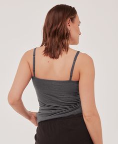 Women's Charcoal Heather Everyday Shelf Bra Camisole 2XL. Super soft organic women's Everyday Shelf Bra Camisole from Wear PACT. Fair Trade Factory. GOTS Certified Organic Cotton Relaxation Camisole Top, Camisole Top For Relaxation, Solid Color Camisole Tops For Relaxation, Stretch Camisole Tops For Relaxation, Stretch Camisole Tops For Casual Wear, Relaxation Camisole Top With Built-in Bra, Tank Tops With Adjustable Straps For Loungewear, Seamless Cami Top For Relaxation, Tank Camisole For Relaxation