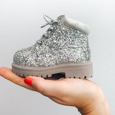 Itty Bitty Silver Sparkle Winter fur boot Silver Boots, Baby Bling, Toddler Girl Outfit, Baby Boutique Clothing, Girls Shoes Kids, Silver Sparkle, Baby Boots