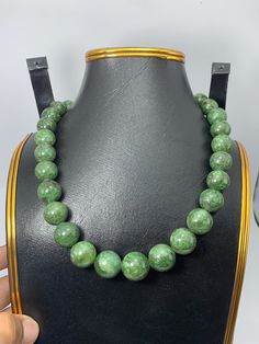 Premium quality deep green Grossular Garnet round bead necklace having unique pattern available for sale We accept custom and bulk order Dm for further details  Grossular Garnet is a form of Green Garnet and is believed to help in removing toxins from the body and in treating disorders of the heart and lungs. It is also said to help in cases of frigidity and can enhance our levels of fertility. Jade Gemstone Beads Necklaces, Jade Necklace With Round Gemstone Beads, Formal Green Necklace With Gemstone Beads, Jade Gemstone Crystal Necklaces With Round Beads, Jade Gemstone Crystal Necklace With Round Beads, Jade Beaded Necklace With Gemstone Beads, Jade Crystal Necklace With Round Gemstone Beads, Jade Gemstone Beaded Necklaces With Round Beads, Jade Beaded Necklaces With Gemstone Beads