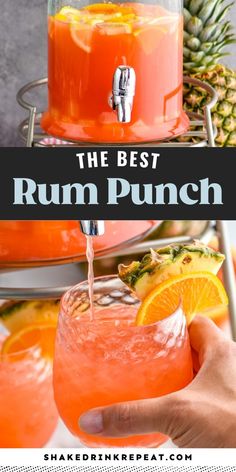 the best rum punch recipe is made with pineapple, orange juice, and vodka