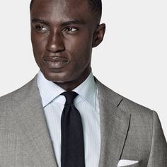 Tailored to a slim fit with a lightly
 padded shoulder, this light grey Lazio suit is cut from pure tropical wool by
 Itay's Vitale Barberis Canonico mill. The Light, Light Grey, Slim Fit, Pure Products, Wool, Grey