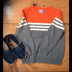 Gap Sweater, Size 3, Brand New With Tags. Can Pair With A Cozy Turtleneck Or Dress Up With A Collared Shirt. The Orange Color Will Brighten Those Winter Days! Gap Sweater, Orange Grey, Winter Days, Boys Top, Collared Shirt, Fancy Dresses, Kids Shirts, Orange Color, Sweater Top