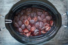 the food is cooked and ready to be put in the crock pot for cooking