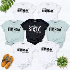 Sixty birthday shirt, birthday party tees, Birthday squad Shirt, birthday group shirt, 60th Birthday shirt, birthday crew shirt, Sixty Shirt Hello! Thank you for supporting small businesses. My main priority here is the satisfaction of my customers. My t-shirts are Bella+Canvas brand. If Bella+Canvas is out of stock, I will send it from a brand of the same size and quality. If you want to see this design on the SWEATSHIRT you can buy it from the link below.https://etsy.me/3LS0Viz T-shirts are co Casual Name Print T-shirt For Anniversary, Casual T-shirt With Funny Text For Birthday, Casual T-shirt With Name Print For Anniversary, Casual Short Sleeve Shirt For Birthday Gift, Casual Birthday Shirt With Funny Text, Casual Custom Print T-shirt For Birthday Gift, Casual T-shirt With Custom Print For Birthday, Casual Shirt With Custom Print For Birthdays, Casual Shirt With Custom Print For Birthday